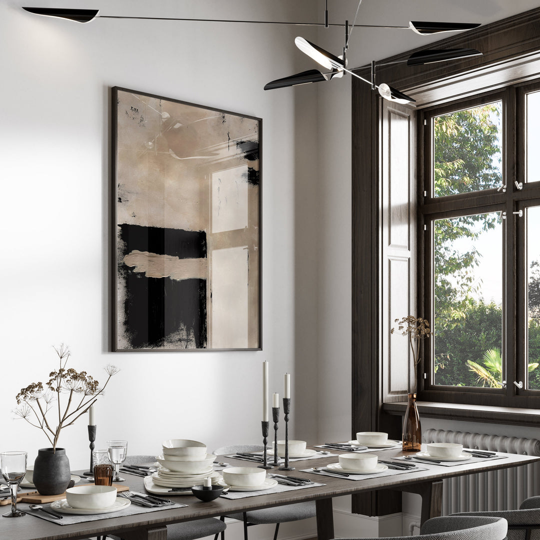 Minimalist Kaaba Art Print – Wabi Sabi Islamic Wall Poster