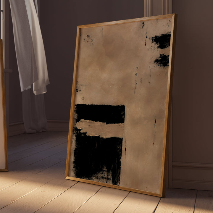 Minimalist Kaaba Art Print – Wabi Sabi Islamic Wall Poster