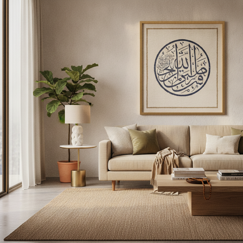 How to Choose the Best Islamic Wall Art for Your Living Room (2026) — Size, Style & Budget Guide