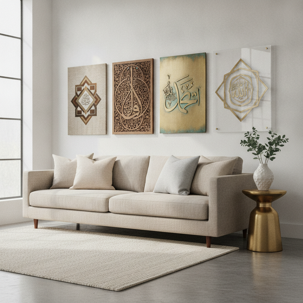 Best Material for Islamic Wall Art: Canvas vs Wood vs Metal vs Acrylic — Durability, Finish & Buying Guide