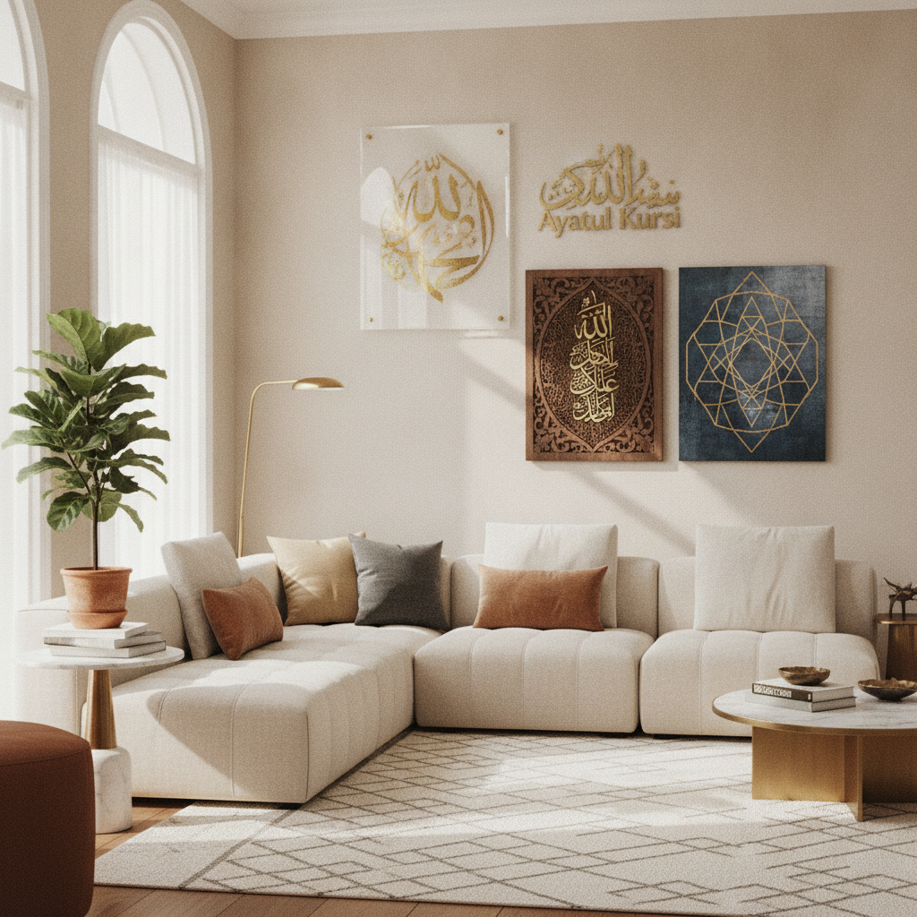 Islamic Wall Art Materials Guide — Acrylic, Metal, Wood & Canvas: Pros, Costs & Best Uses