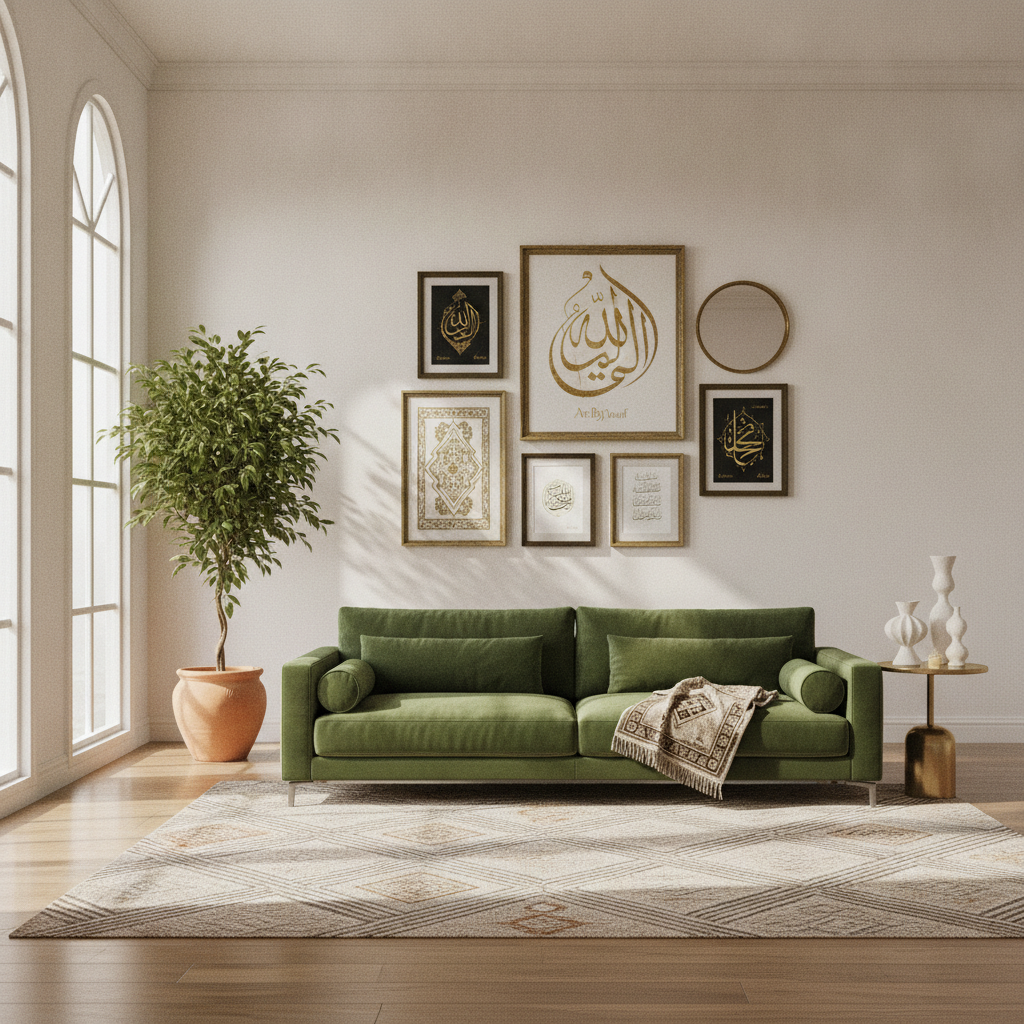 Islamic Gallery Wall Ideas: Mix Frames, Textiles & Mirrors for Stunning Muslim Home Decor