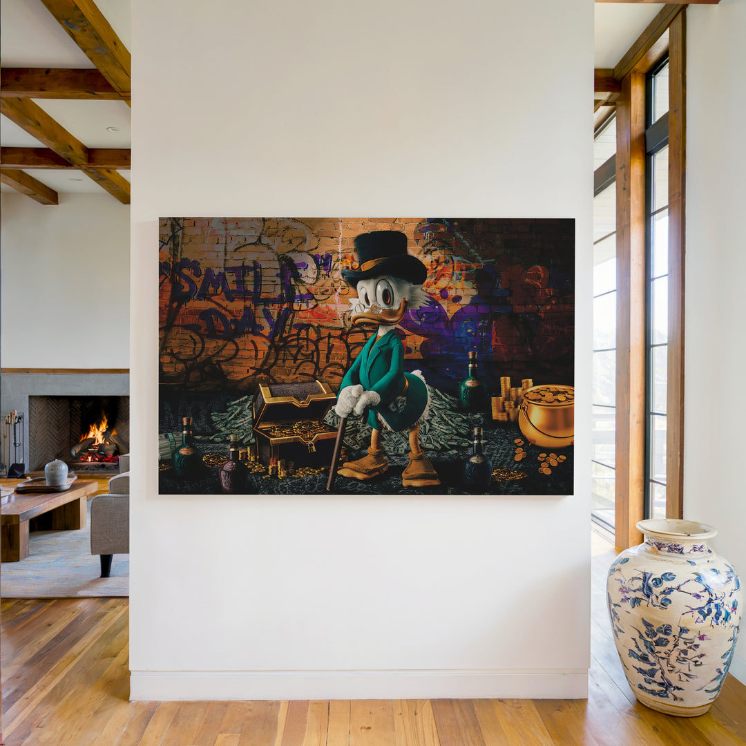 Uncle Scrooge Millionaire Painting – Pop Graffiti Canvas Wall Art