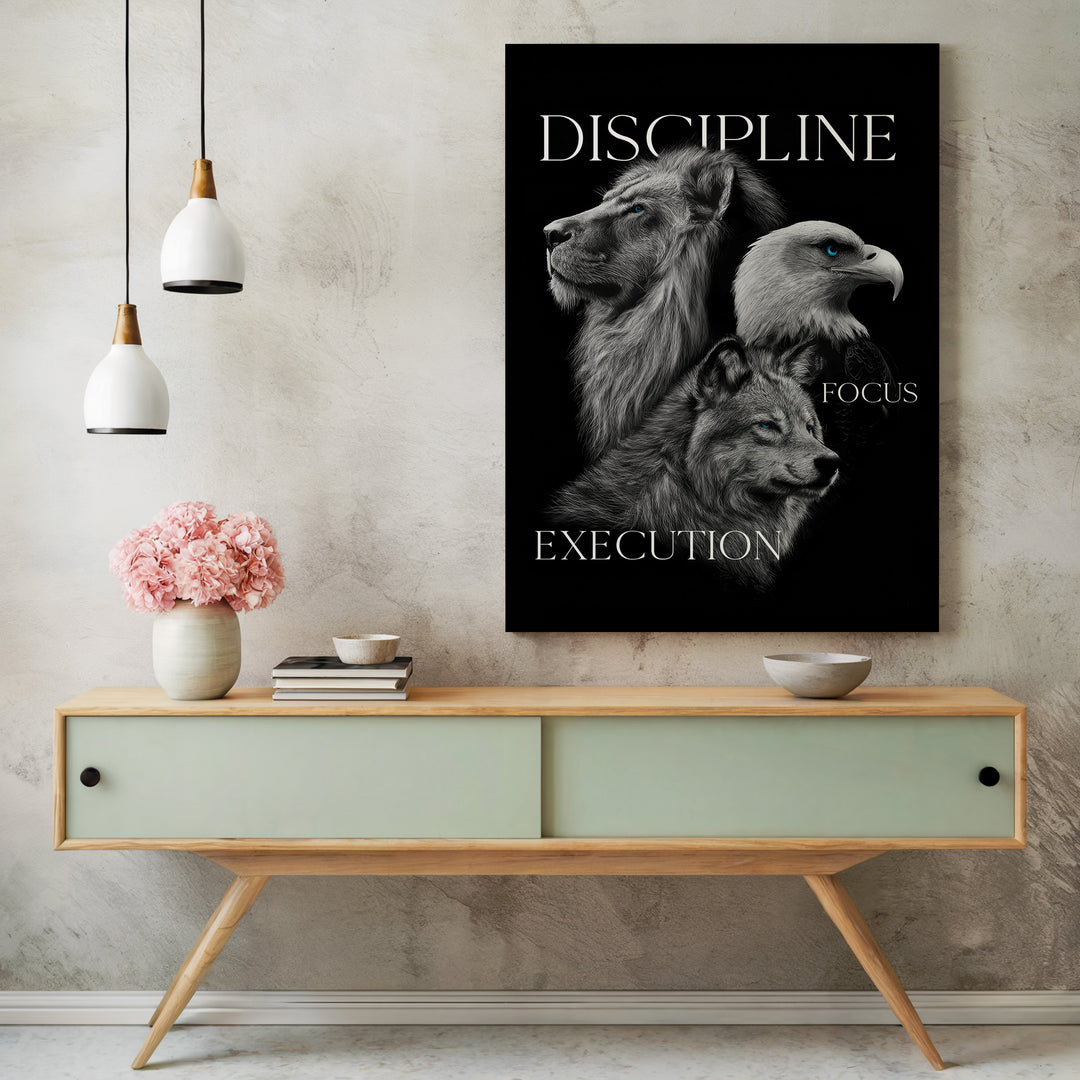 The Power Trio – Discipline, Execution & Focus Canvas Wall Art