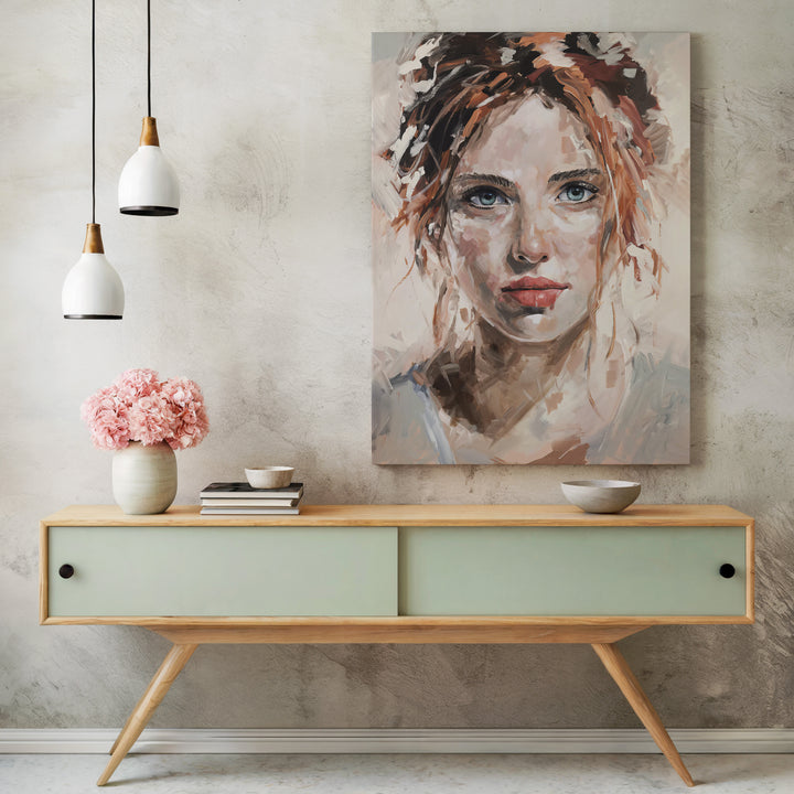 Flame & Focus – Abstract Redhead Portrait Canvas Print