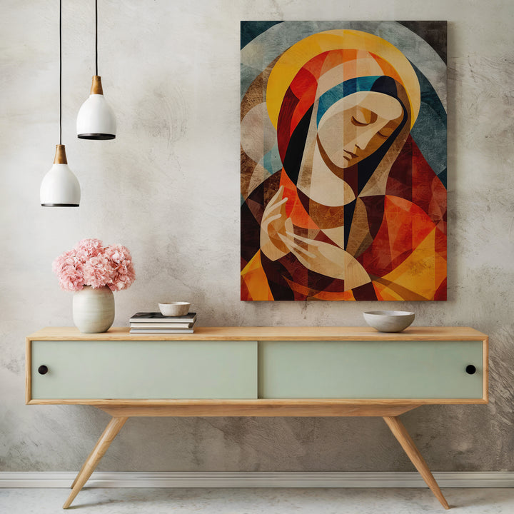Abstract Painting of Virgin Mary