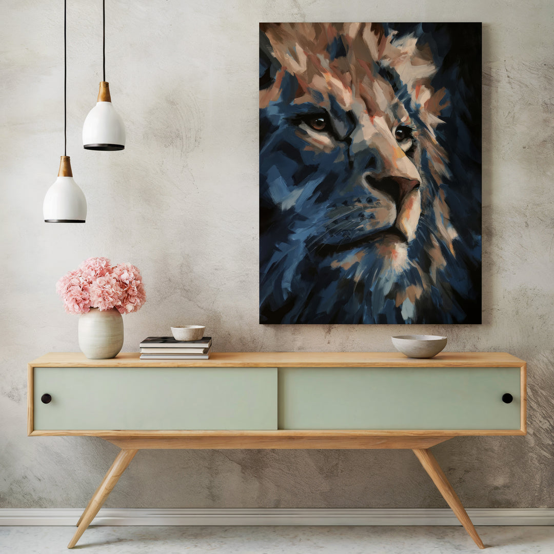 Majestic Lion Canvas – Abstract King Of The Wild