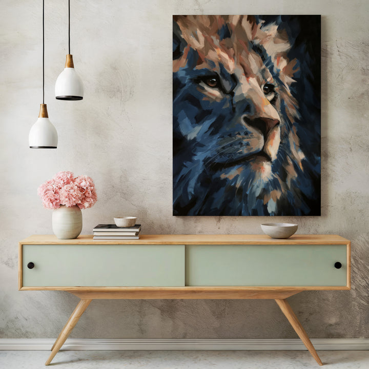 Majestic Lion Canvas – Abstract King Of The Wild