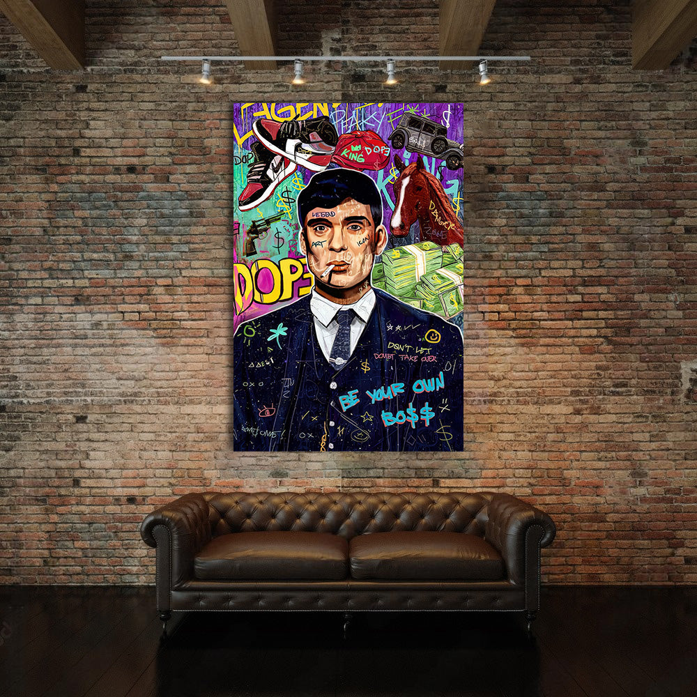 Thomas Shelby Street Art Canvas Print Inspirational Quotes Peaky Blinders Inspired