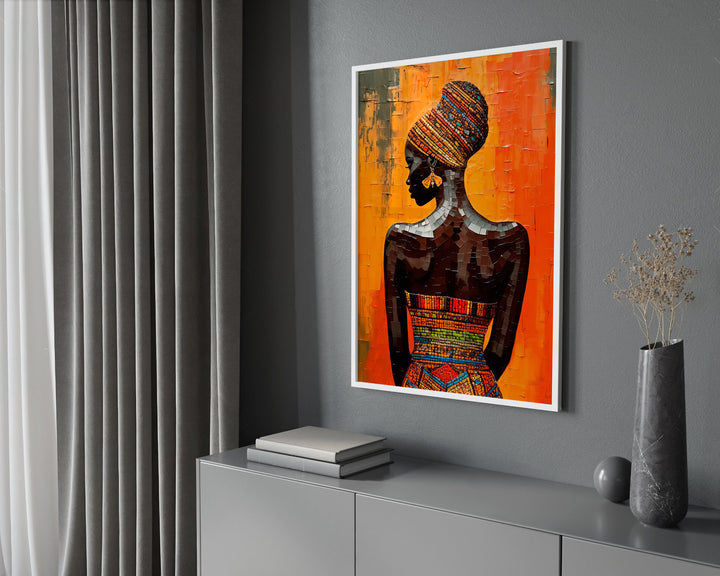 Black African Woman Abstract Canvas Print