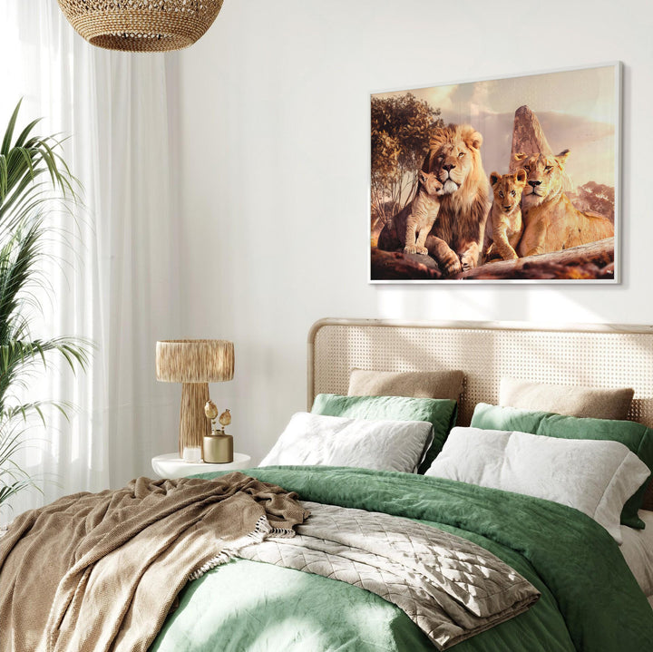 Roaring Cozy Lion Family Wall Art