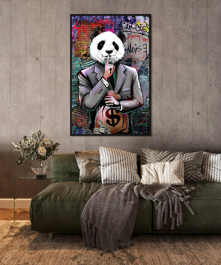 Success Panda Graffiti Pop Canvas Print