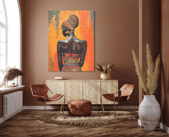 Black African Woman Abstract Canvas Print