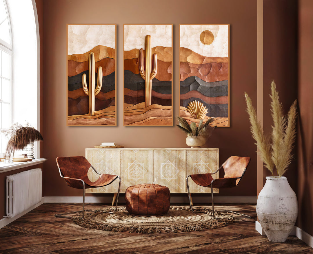Boho Desert Mountain Modern Canvas Print