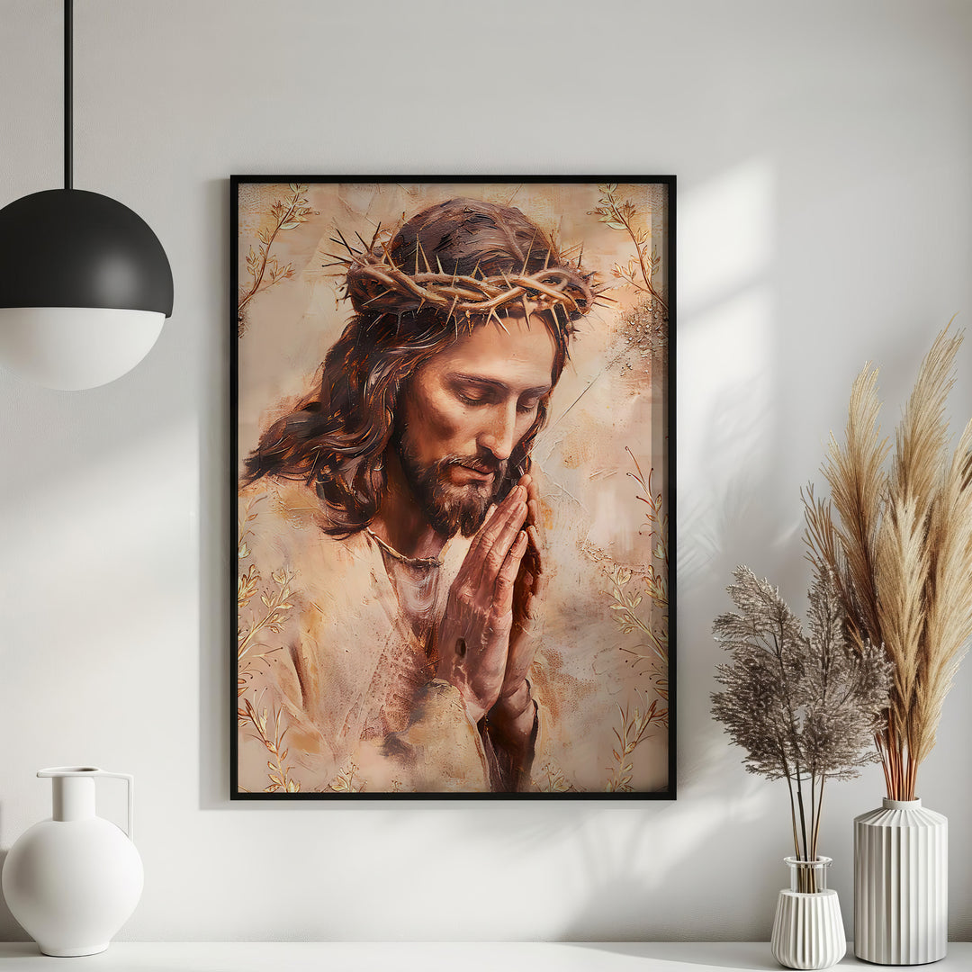 Jesus Praying Religious Sacred Art