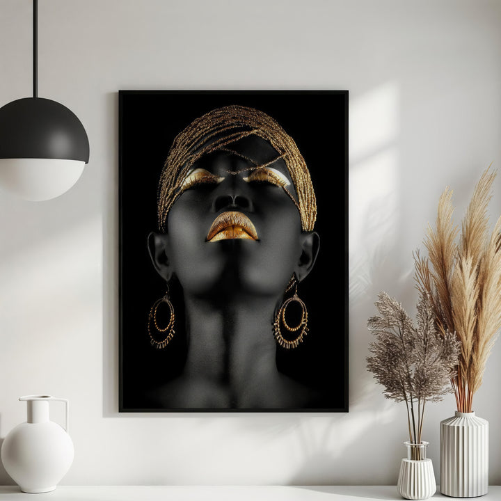 African Woman Modern Gold Canvas Print