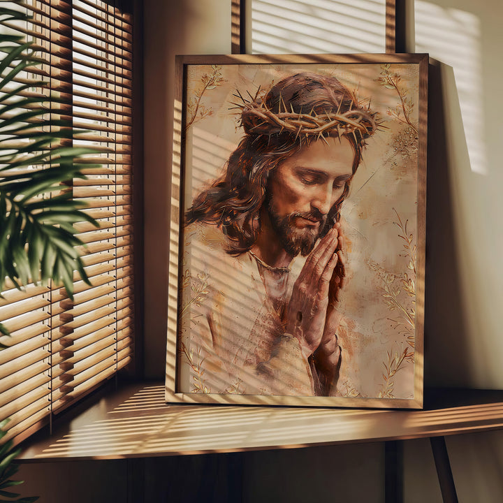 Jesus Praying Religious Sacred Art
