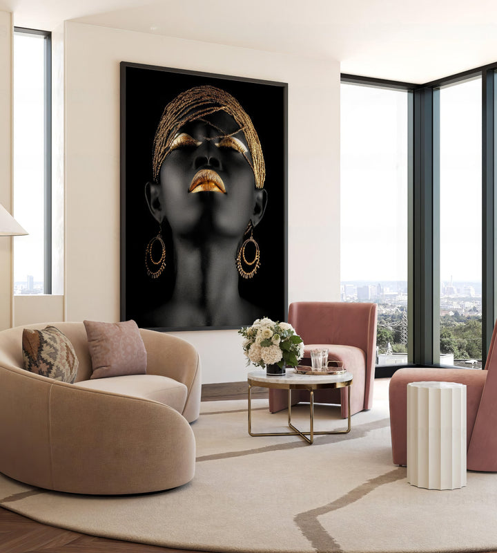 African Woman Modern Gold Canvas Print