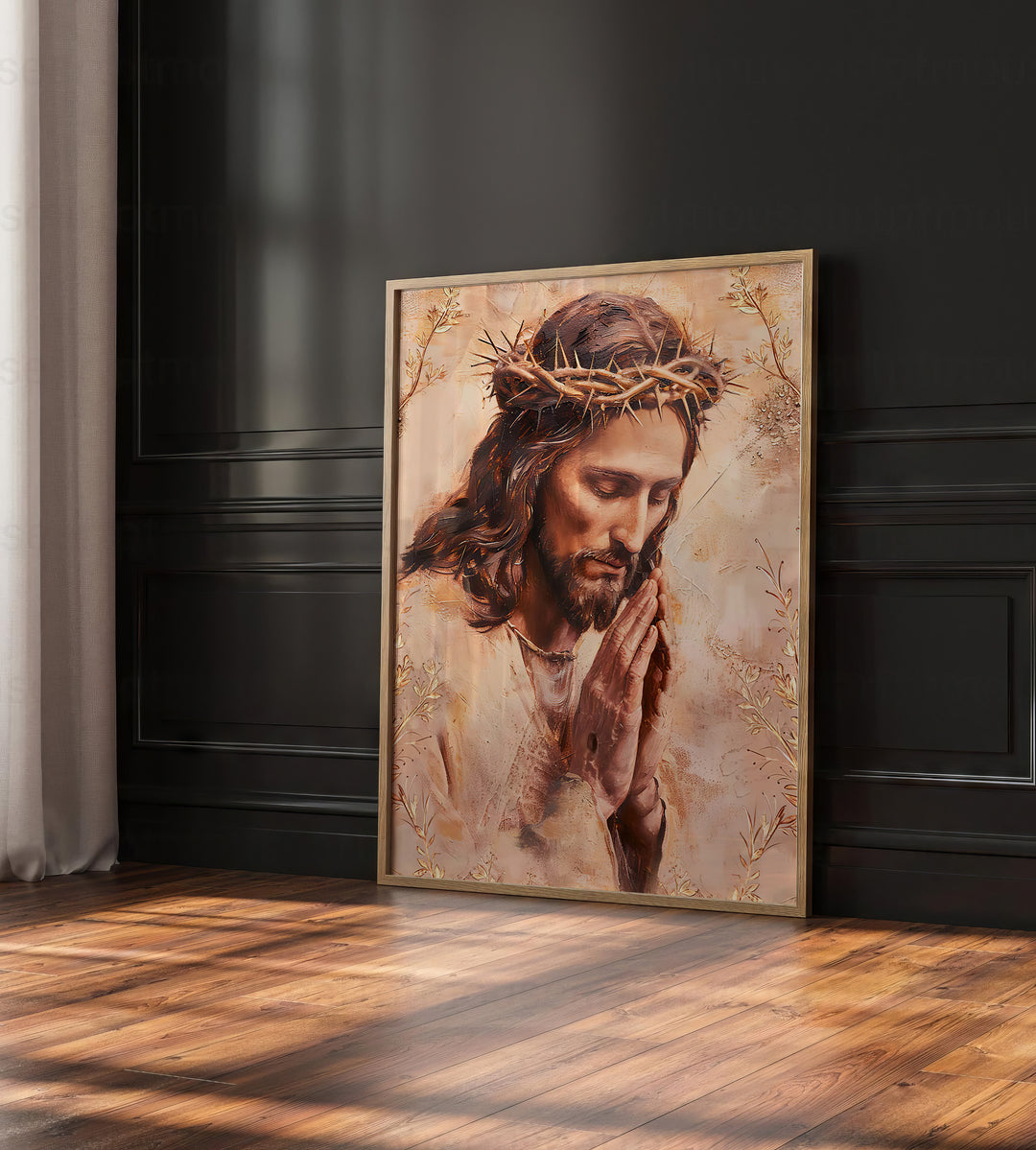 Jesus Praying Religious Sacred Art