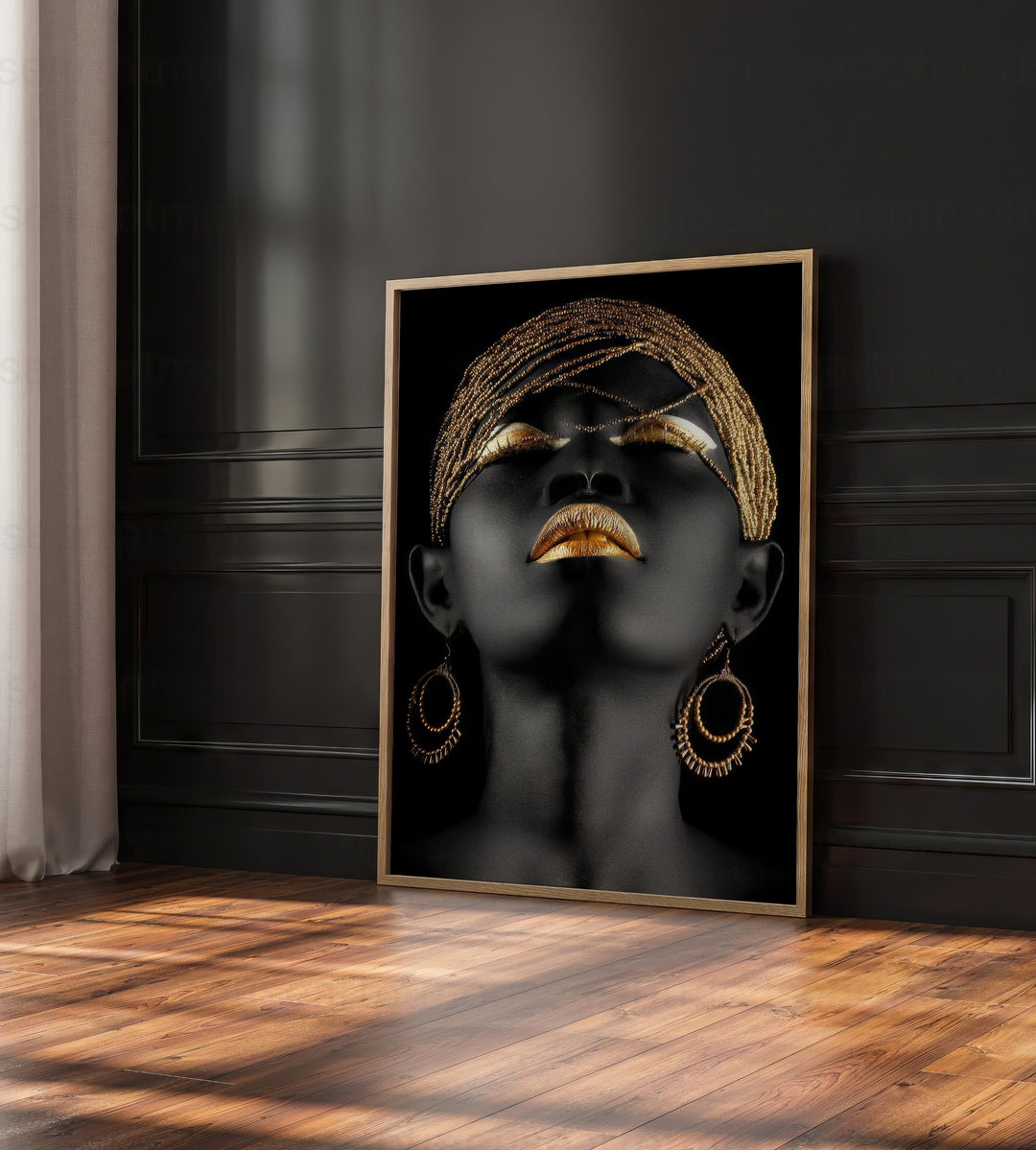African Woman Modern Gold Canvas Print