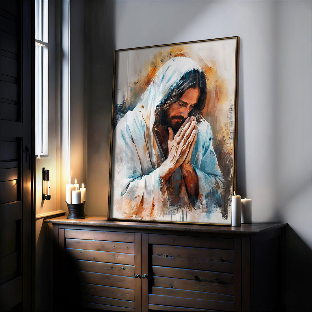 Farmhouse Style Jesus Wall Art - Hanging on a Wall