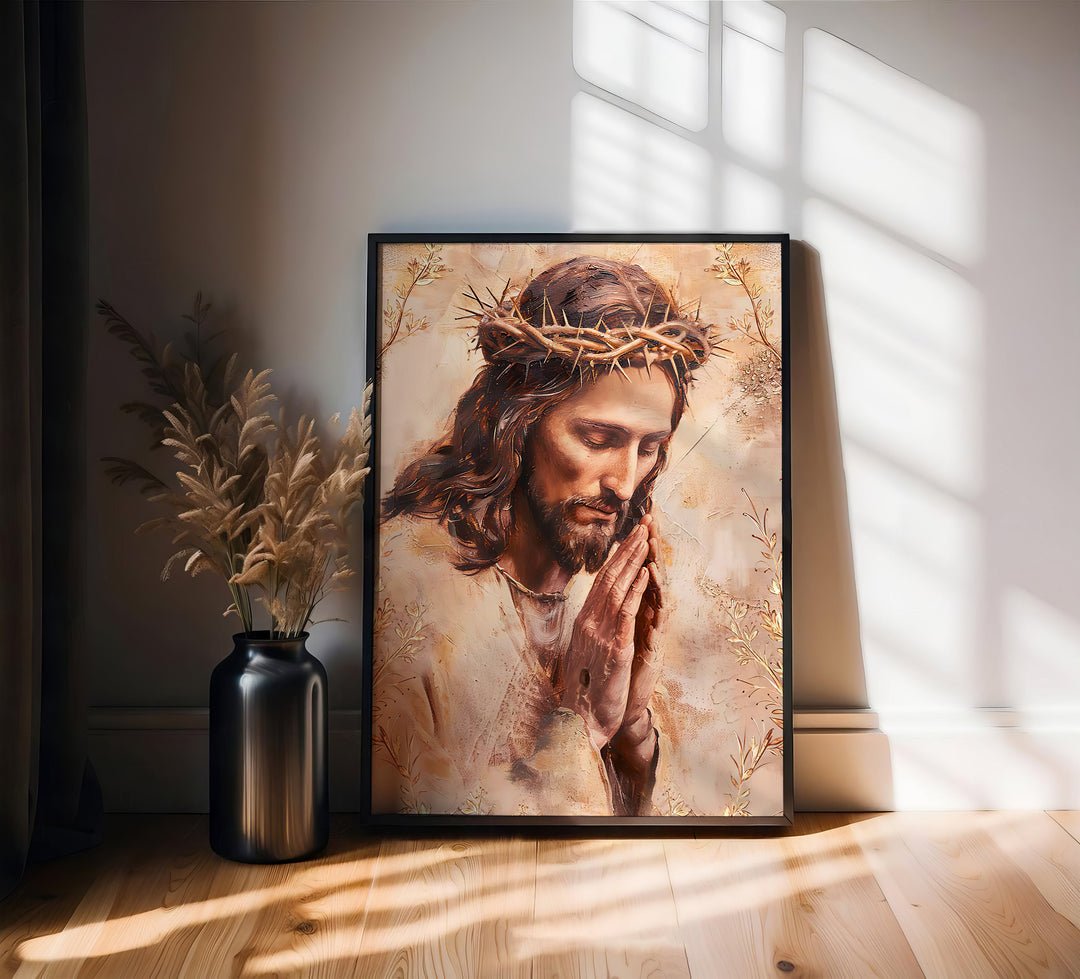 Jesus Praying Religious Sacred Art