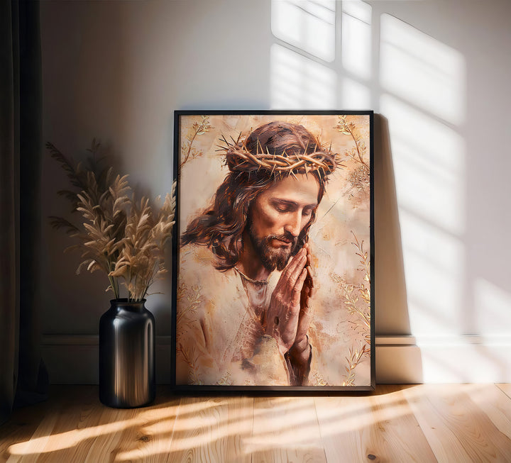 Jesus Praying Religious Sacred Art