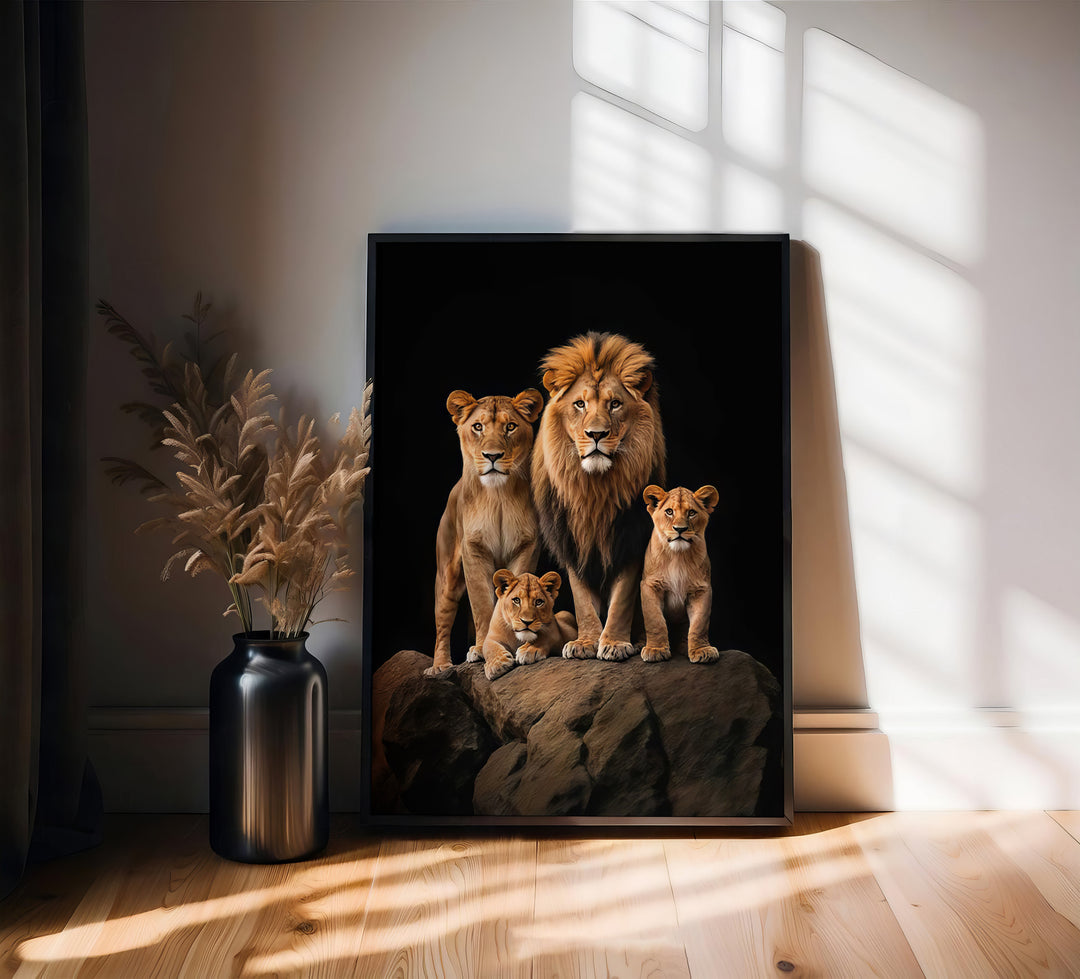 Roaring Lion Family Canvas Print