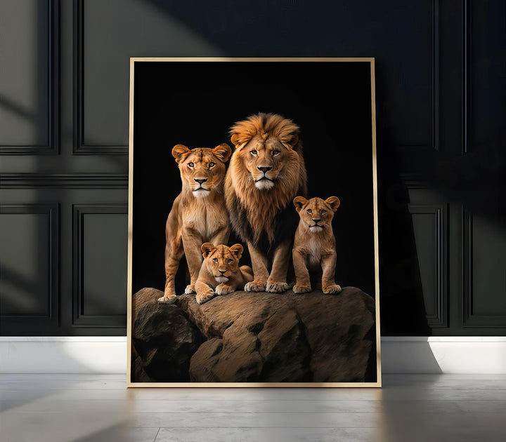 Roaring Lion Family Canvas Print