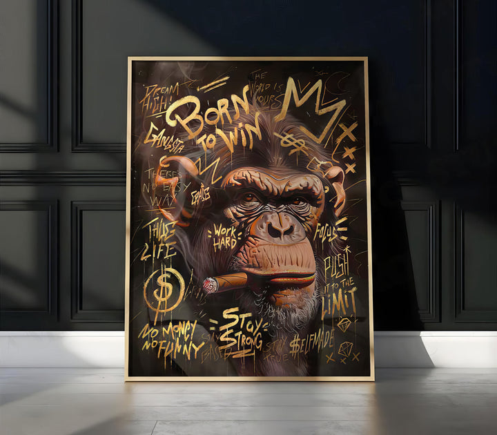Luxury Monkey Money Wall Canvas Print