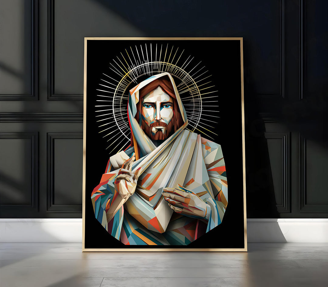 Jesus Wall Art  Abstract Jesus Painting  Christian Wall Art  Farmhouse Wall Decor