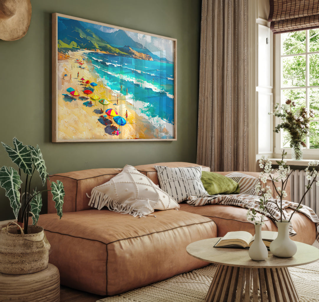 Beach Sunny Day Canvas Print – Ocean Coastal Wall Art