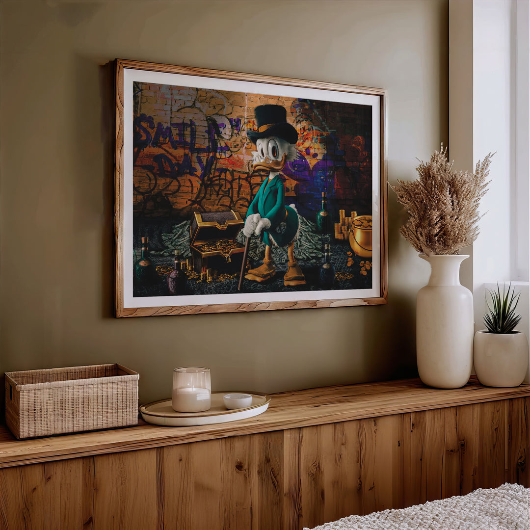 Uncle Scrooge Millionaire Painting – Pop Graffiti Canvas Wall Art