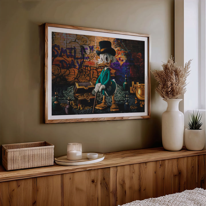 Uncle Scrooge Millionaire Painting – Pop Graffiti Canvas Wall Art