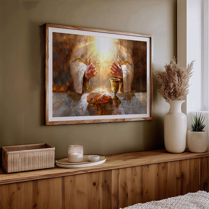 Divine Communion Breaking of Bread and Wine by Jesus