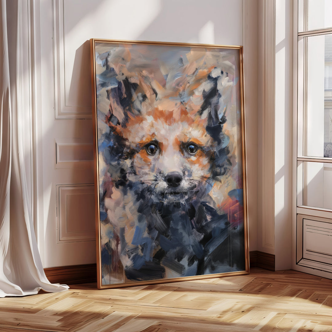 Abstract Painting Of A Wolf Pup