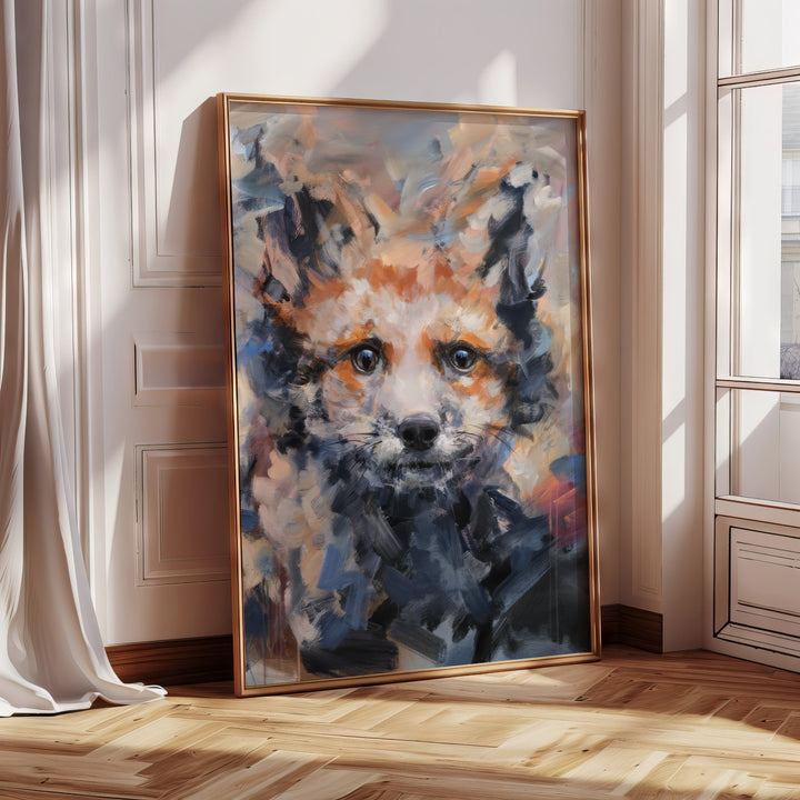 Abstract Painting Of A Wolf Pup