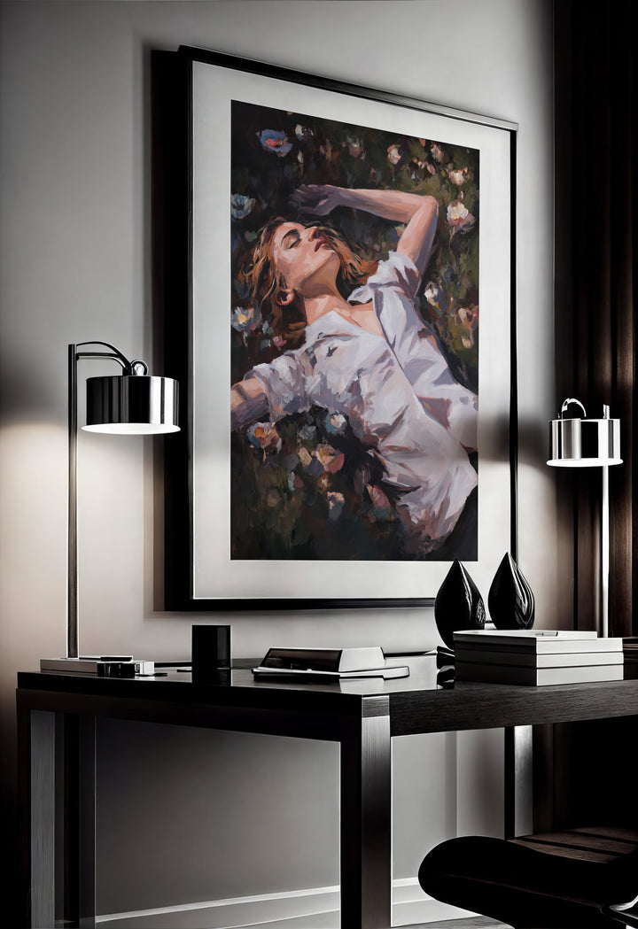Woman In Bloom – Dreamy Floral Portrait Canvas