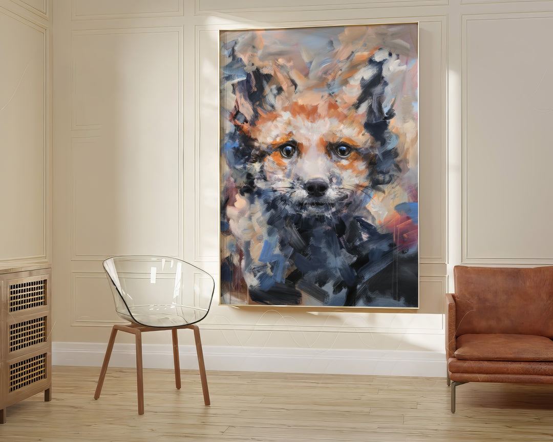 Abstract Painting Of A Wolf Pup