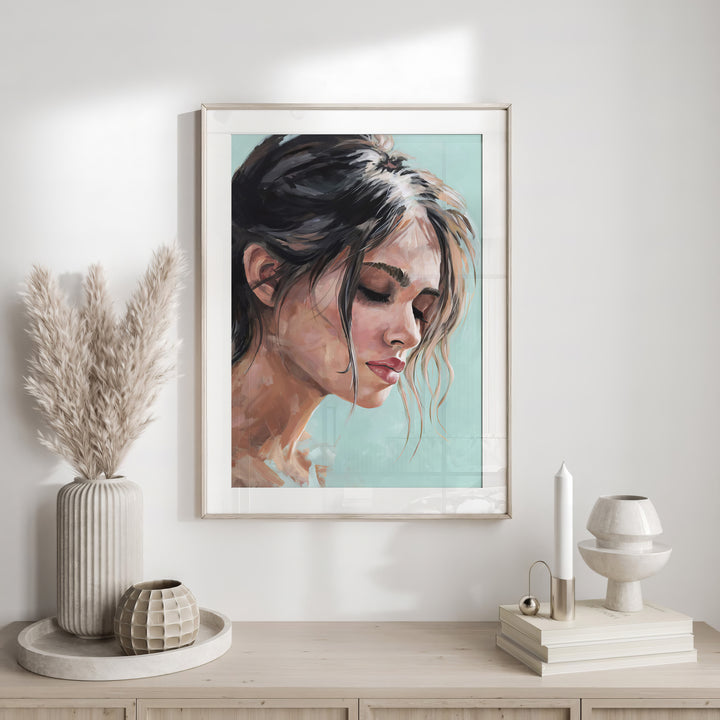 Tranquil Beauty – Modern Female Portrait Canvas Art