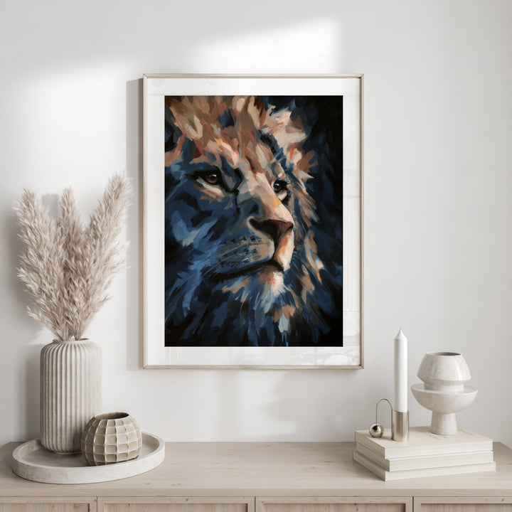 Majestic Lion Canvas – Abstract King Of The Wild