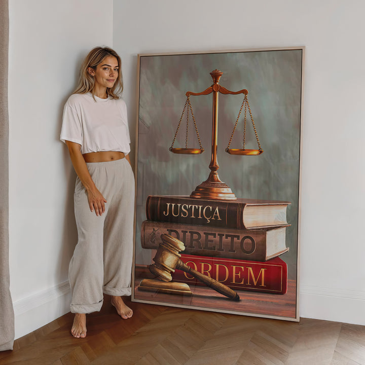 Justice Symbols Canvas Print – Law Office Wall Art with Scales