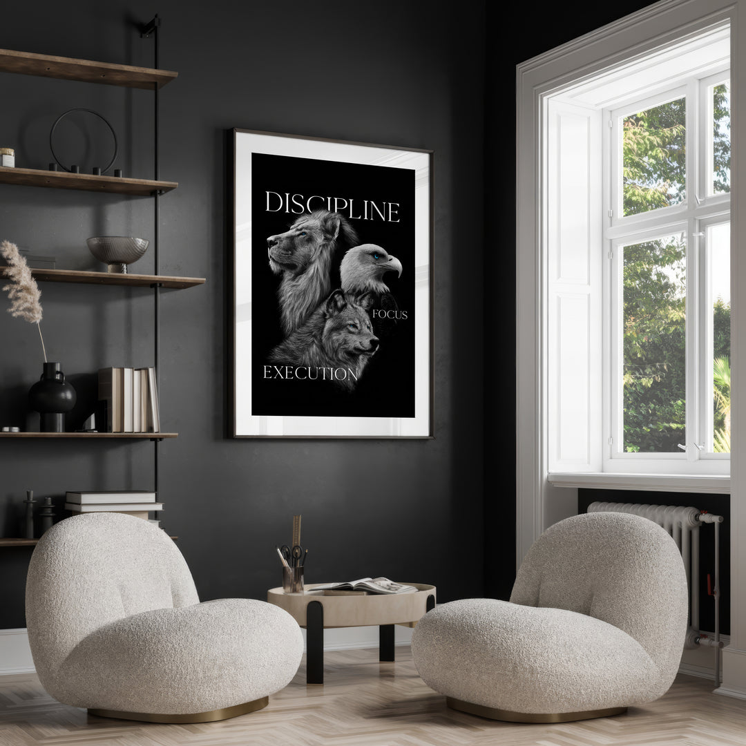 The Power Trio – Discipline, Execution & Focus Canvas Wall Art