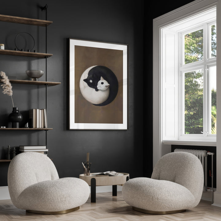 Yin Yang Cats Canvas Print