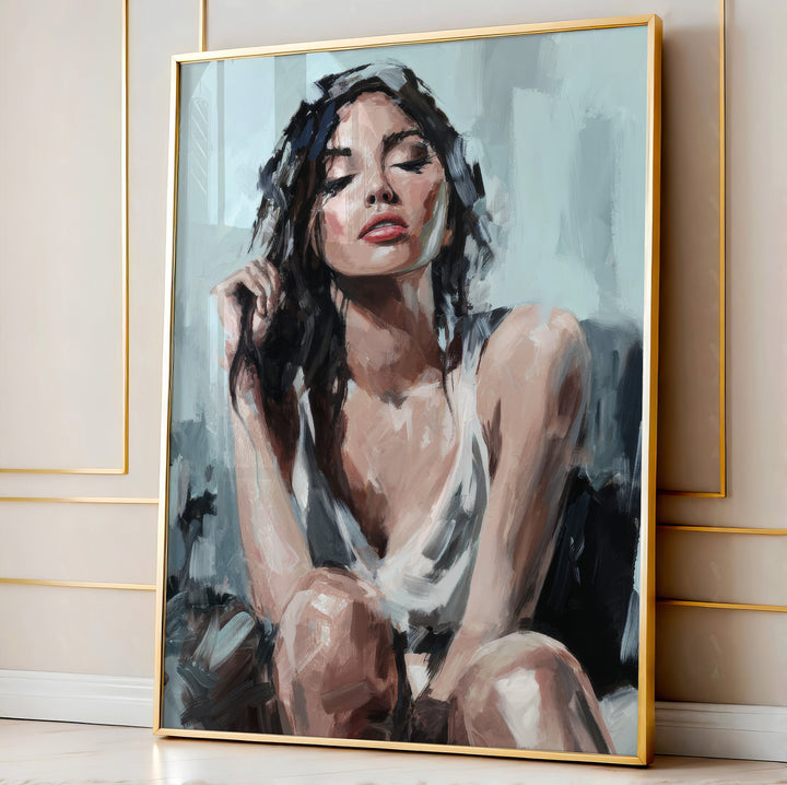 Serene Femininity – Abstract Female Portrait Canvas Print