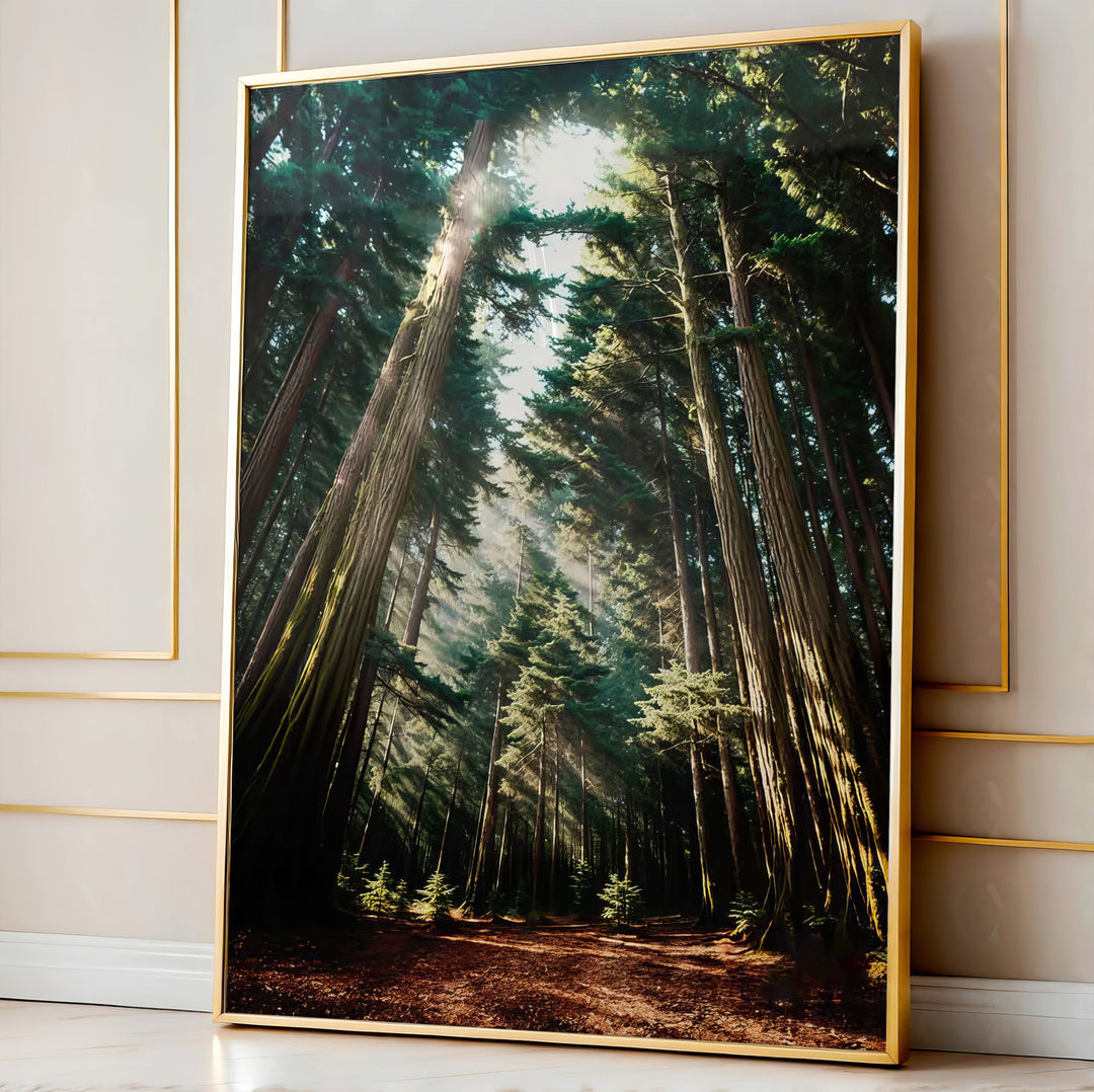 Mary in the Forest Canvas Print – Heavenly Mother Nature Art