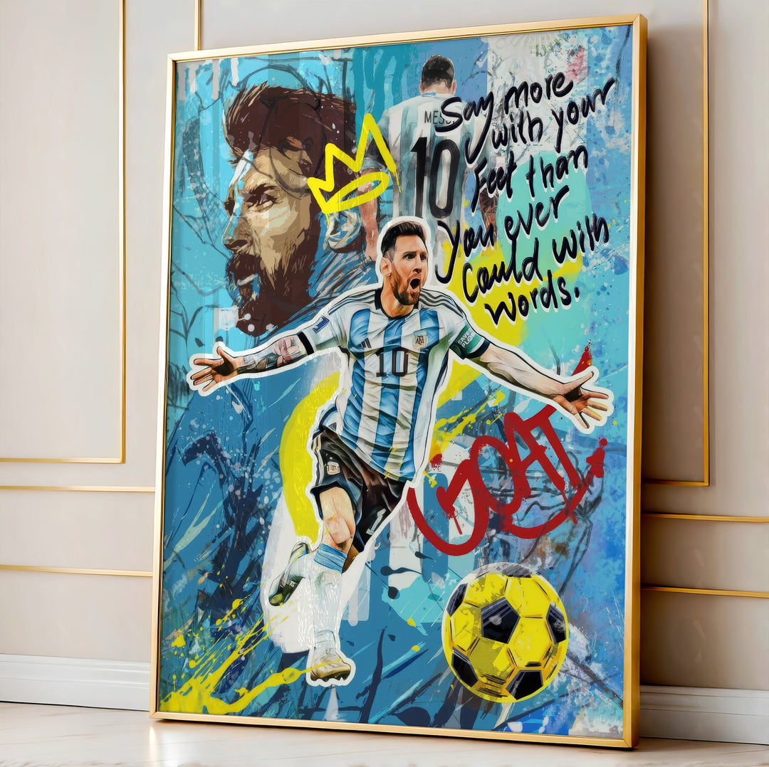 GOAT Messi Pop Graffiti Wall Art