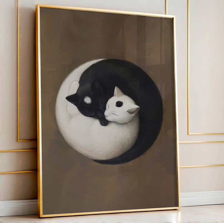 Yin Yang Cats Canvas Print