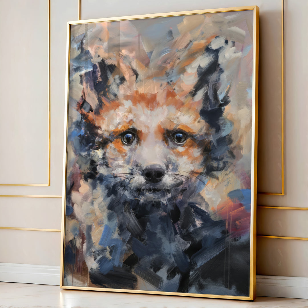 Abstract Painting Of A Wolf Pup