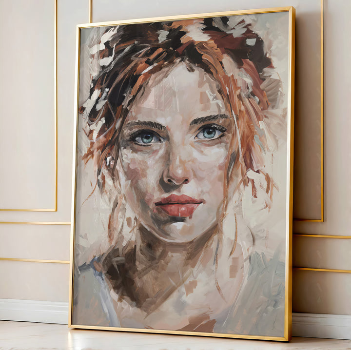 Flame & Focus – Abstract Redhead Portrait Canvas Print